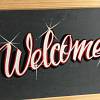 Welcome Schild Signpaint Trainingsstück